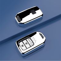 适用2021款本田crv钥匙套高档十代思域两厢专用包皓影冠道装饰扣 升级全包款银色+单壳