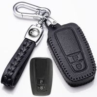 丰田荣放钥匙套2021款rav4壳专用19款20新款高档rav4装饰真皮包扣 黑色 E款（20-21款一键启动2键）