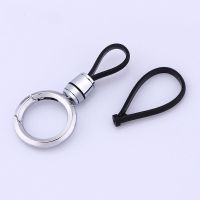 汽车遥控器钥匙扣挂链绳汽腰挂创意个性锁匙链圈指环男女小挂饰 TPU圆扣-银色