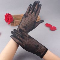 黑色蕾丝手套女薄款复古性感情趣镂空网纱夜上海旗袍跳舞演出防晒 黑色#无花边 均码