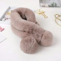 真獭兔毛绒围巾女冬天加厚保暖围脖皮草脖套新款可爱百搭韩版 双球(摩卡色)