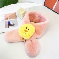 秋冬款儿童围巾可爱卡通婴儿围脖男女童宝宝加厚保暖兔毛毛绒脖套 粉色加厚保暖围脖+抖音鸭 品质保证 极货