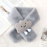 宝宝秋冬季围巾2020新款女童围巾儿童可爱超萌围脖男童卡通围巾女 灰色 云朵围巾 建议2-8岁