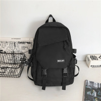 背包男双肩包包2021新款女夏季拼色高中大学生初中生ins潮酷书包 纯黑色