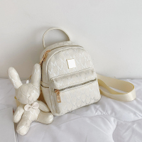 超火小包包夏季2021新款潮时尚韩版女双肩包法国小众设计ins书包 蓝色不带挂件