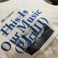 loveyoung ofr书店系列 “the music” 薄款棉布袋 米色 薄款 表面有黑色棉籽