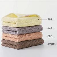 1-4条装竹纤维毛巾洗脸巾蜂窝毛巾吸水不掉毛成人洗脸毛巾 【1条大毛巾】深棕色