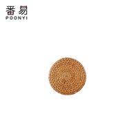 藤编杯垫茶壶垫托手工编织茶道创意餐垫餐桌垫碗垫盘子垫隔热垫子 8cm藤圆形 1片