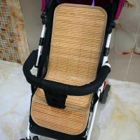 婴儿推车凉席垫通用夏季儿童伞车冰丝席竹席坐垫双面透气藤草席子 2段式推车竹席-碳化款 75CMX30CM