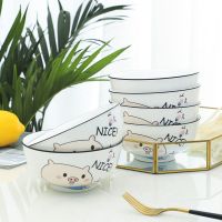 67英寸吃面条碗家用大号汤意大利商用面馆猪猪可爱景德镇防烫面碗 猪猪nice 7英寸2个装