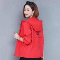 休闲女士短外套2021春装新款百搭显瘦棒球服韩版洋气时尚夹克上衣 桔红色 -09 3XL 建议142-155斤左右