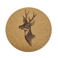 北欧简约ins木制餐垫隔热垫餐桌垫盘垫家用软木垫砂锅垫碗垫杯垫 单个装锅垫森林鹿语