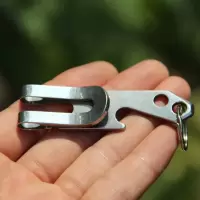 不锈钢腰挂皮带夹三合一多功能金属钱夹钥匙扣EDC工具户外开瓶器 不锈钢钱夹