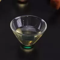 加厚玻璃小茶杯耐热玻璃斗笠杯透明玻璃茶具品茗杯个人斗笠公杯 竹叶青斗笠杯