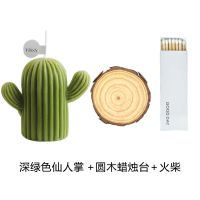 手工香薰蜡烛礼盒套装伴手礼ins拍照道具大豆蜡diy创意仙人掌蜡烛 仙人掌本色(海盐)
