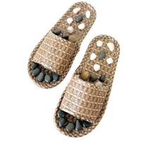 鹅卵石按摩拖鞋穴位足疗鞋男女足底脚底按摩鞋夏室内按摩拖鞋保健 37-38适合35-36脚 送穴位图