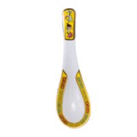 景德镇珐琅彩单个米饭碗高脚碗勺餐具奢华单高档家用骨瓷中式陶瓷 帝皇黄单勺