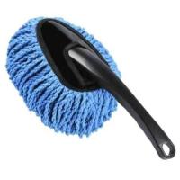 汽车专用蜡拖 车用擦车拖把掸子 软毛伸缩通水长柄除尘掸洗车刷子 迷你小刷蓝色