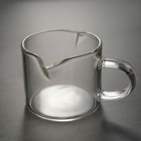 意式耐热玻璃小奶盅浓缩咖啡迷你奶缸拿铁杯双嘴小奶杯咖啡厅用具 单杯