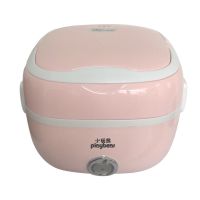 小玩熊电热饭盒保温可插电自热加热蒸饭菜煮饭热饭神器锅带上班族 DFH-2012[粉色2层1.2升] [一年免费包换]
