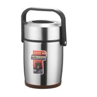 304不锈钢真空保温饭盒学生成人饭盒便当盒3层保温桶大容量提锅 三层保温桶[钢本色] 1.6升/两层[发泡保温]食品级