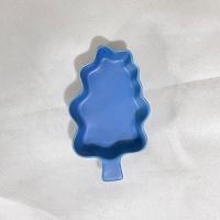 北欧陶瓷碗烘焙圣诞树陶瓷烤盘水果沙拉碗家用烤盘儿童可爱餐盘子 蓝色 圣诞树