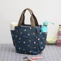 饭盒包大容量防水牛津布便当包带饭的手提袋妈咪包逛街遛娃小拎包 藏蓝小熊头