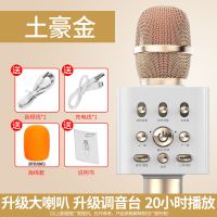 新科升级版 无线话筒蓝牙麦克风音响一体全民K歌唱歌手机唱吧神器 土豪金 套餐一