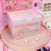 可爱少女心卡通桌面收纳盒化妆品宿舍书本内衣可折叠储皮革收纳箱 美乐蒂(牛津布)