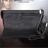 男士手感舒适大容量手拿包手机包零钱包车钥匙日常用品平板电脑 黑色小号