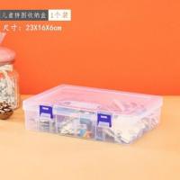 妙遇透明拼图收纳盒家用积木乐高零件分类小宝宝儿童益智玩具整理 拼图收纳盒1个装(蓝扣)