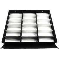 眼镜展示/眼镜收纳/眼镜展示架/太阳镜架子/地摊眼镜摆放架 白丝绸底 18格不可站立无盖