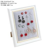 耳钉首饰展示板绒布耳环架项链架饰品收纳珠宝道具展示架手链架 小号白色框(灰色布)