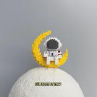 微型拼装小颗粒益智玩具积木兼容乐高太空宇航员儿童迷你立体拼图 月亮与宇航员 x1