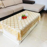 PVC烫金茶几桌布餐桌布长方形茶几布桌布台布防水防油桌布塑料垫 340烫金 80*135(茶几)