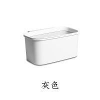 家用壁挂垃圾桶厨房简约粘贴式免打孔浴室收纳桶橱柜门悬挂垃圾筒 挂式 [矮款灰色]