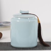 大号密封茶叶罐陶瓷茶盒茶仓旅行储物罐普洱罐存茶罐特价茶具 竹节罐(容量100G)