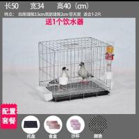 加粗鸽子笼鸡笼兔笼猫笼用品用具折叠大号家用鸽子养殖笼子 小号50*34*40cm 笼子+粪盘