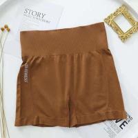 瑜伽裤女高腰高弹力内裤无缝塑身收腹裤提臀防走光安全打底裤女士 瑜伽裤咖啡色 均码90-120斤M/L