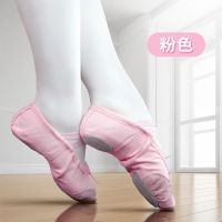 成人舞蹈鞋女软底练功鞋形体跳舞鞋猫爪鞋男女童考级中国芭蕾舞鞋 粉色 24
