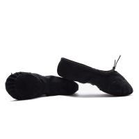 黑色舞蹈鞋男女练功鞋儿童软底舞蹈鞋形体瑜伽室内猫爪鞋芭蕾舞鞋 布头-黑色 24
