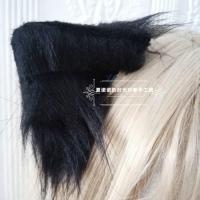 兽耳发夹cos猫耳lolita洛丽塔配饰头箍拍照道具三花猫虎斑猫小物 纯黑兽耳夹子一对