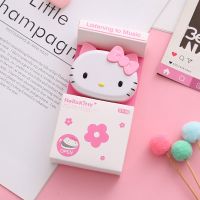 oppo小米苹果手机耳机入耳式有线女生韩版可爱高音质带麦带收纳盒 粉色KT 套餐一