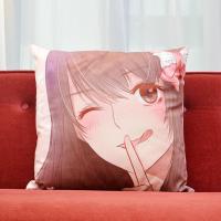卡通情侣男生女生可爱抱枕沙发座椅床头靠垫车载情侣抱枕礼物学生 单独一个女孩 45X45厘米(单独枕套不带枕芯)