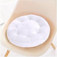 圆形加厚凳子坐垫椅垫子地板榻榻米办公室电脑椅座垫学生屁垫屁股 [圆形白色](纯色无图案) 普通-40*40cm[标准款]