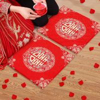 结婚磕头拜堂布置新人跪垫跪拜喜垫坐福垫新娘跪垫敬茶喜垫子一对 喜结良缘04 1个(普通款)