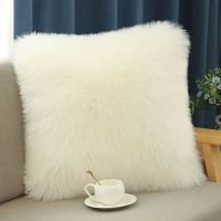 北欧式长毛绒抱枕含芯长毛靠垫套可爱ins沙发床头样板房毛毛靠枕 自然白 30*50厘米不含芯