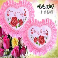 十字绣心形抱枕一对汽车爱心粉色桃心手绣全绣2019新款沙发客厅ks 粉色一生一世永远爱你 不带枕芯