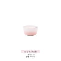北欧渐变轻奢情侣餐具套装 碗碟套装家用组合 简约小清新菜盘筷子 4.5寸碗-渐变粉 北欧渐变色