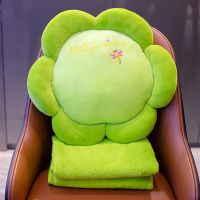 卡通抱枕被子两用三合一办公室午睡枕头毯子学生暖手捂车用靠垫被 绿色芯 暖手抱枕+大号毯[1×1.7米]